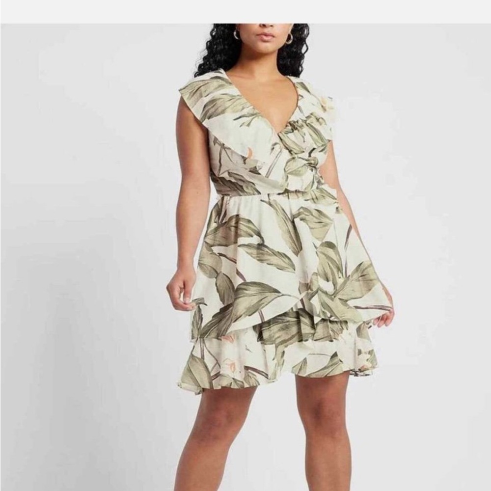 Express Palm floral mini dress